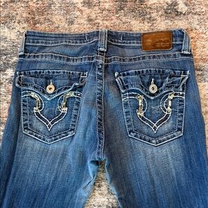 Big Star Blue Boot Cut Jeans with Embroidered Pockets